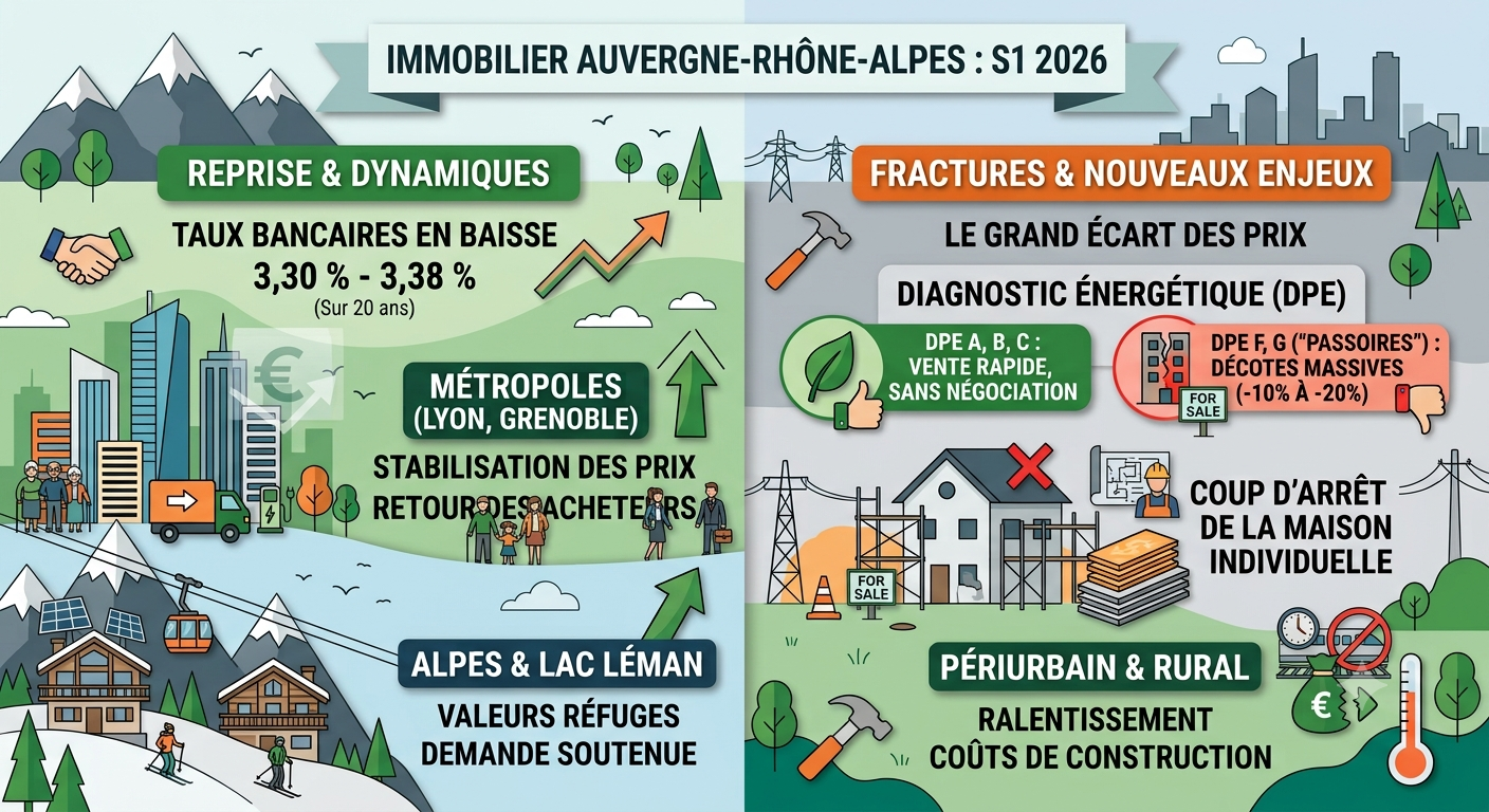 Immobilier en Auvergne-Rhône-Alpes (S1 2026)